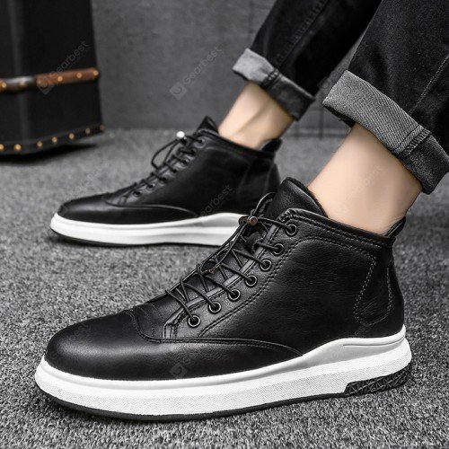 Autumn and Winter Men's High-top Leather Boots Non-slip Wear Resistant