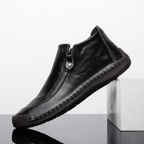 Men Leather Shoes Large Size Breathable Boots